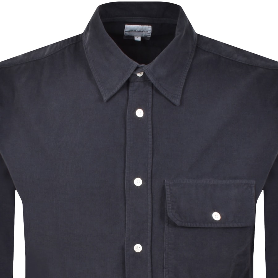 Image number 2 for Norse Projects Algot Micro Cord Shirt Grey