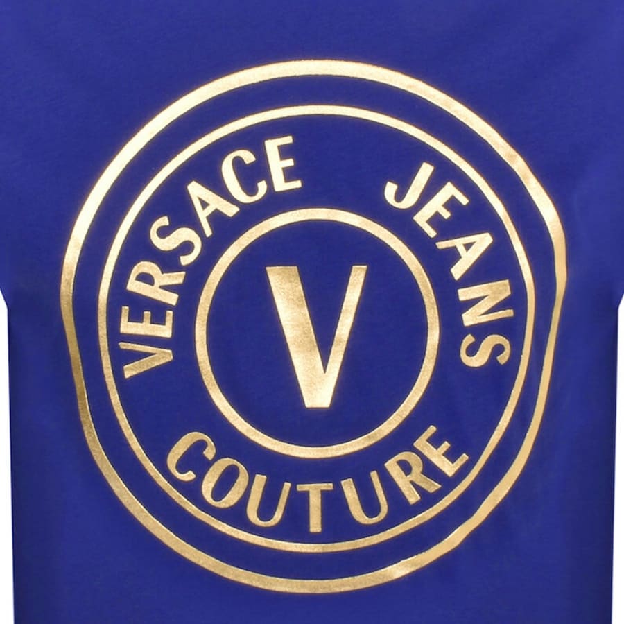 Image number 3 for Versace Jeans Couture Foil Logo T Shirt Blue