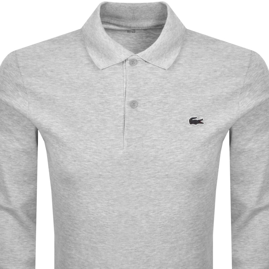 Image number 2 for Lacoste Long Sleeve Polo T Shirt Grey