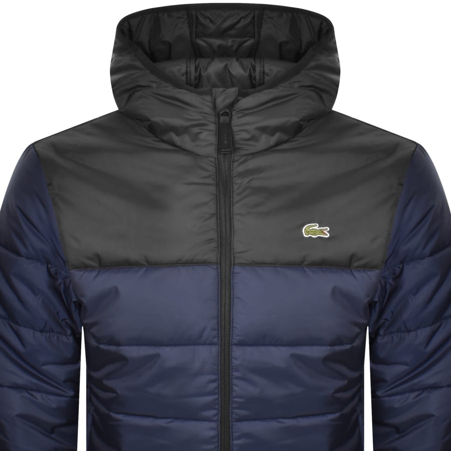 Image number 2 for Lacoste Hooded Logo Jacket Navy