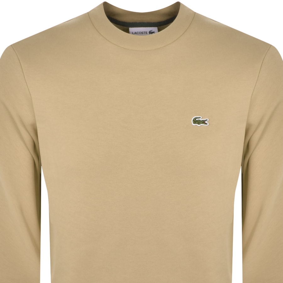 Image number 2 for Lacoste Crew Neck Sweatshirt Beige