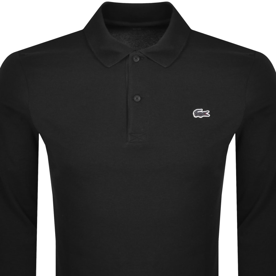 Image number 2 for Lacoste Long Sleeve Polo T Shirt Black
