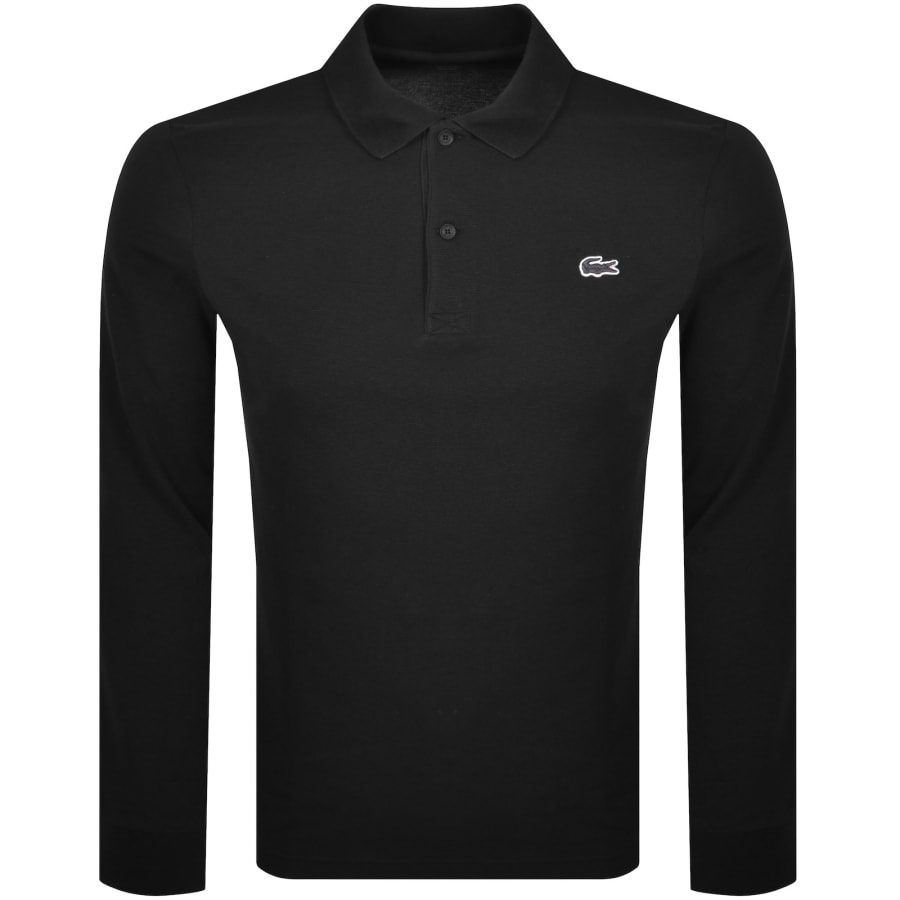 Image number 1 for Lacoste Long Sleeve Polo T Shirt Black