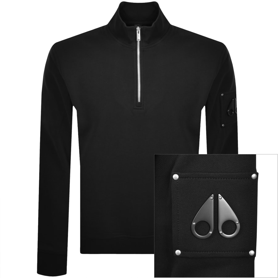 Image number 1 for Moose Knuckles Hartsfield QZ Sweatshirt Black