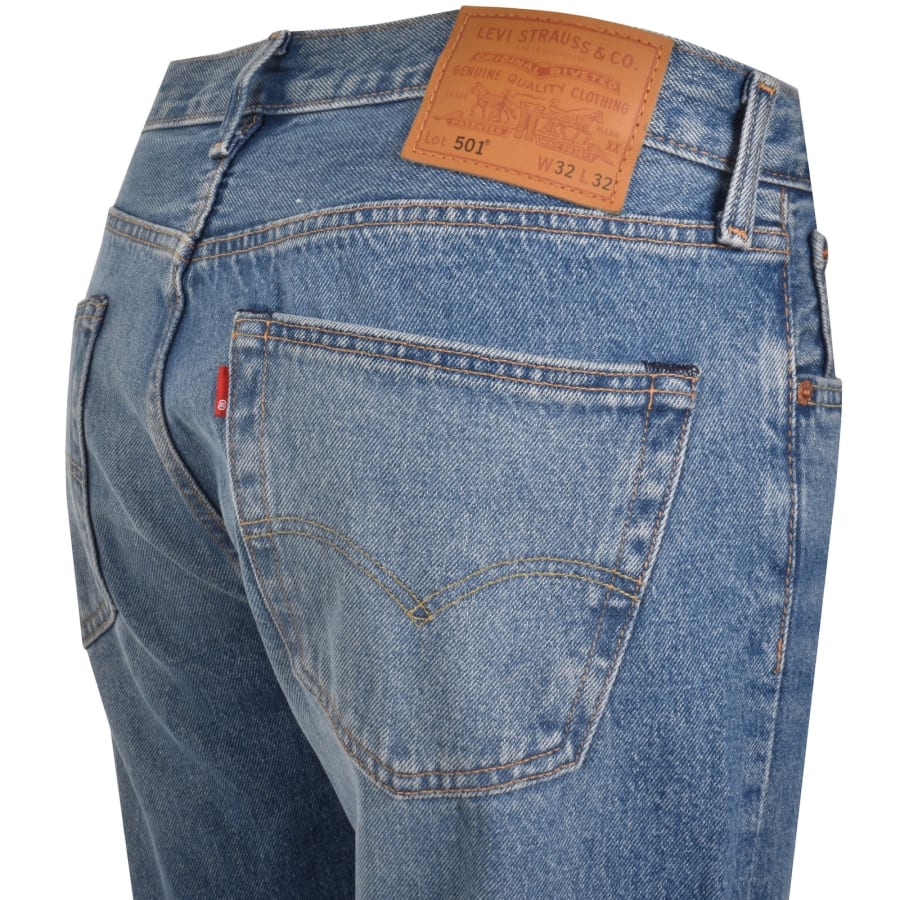 Image number 4 for Levis 501 Original Jeans Light Wash Blue