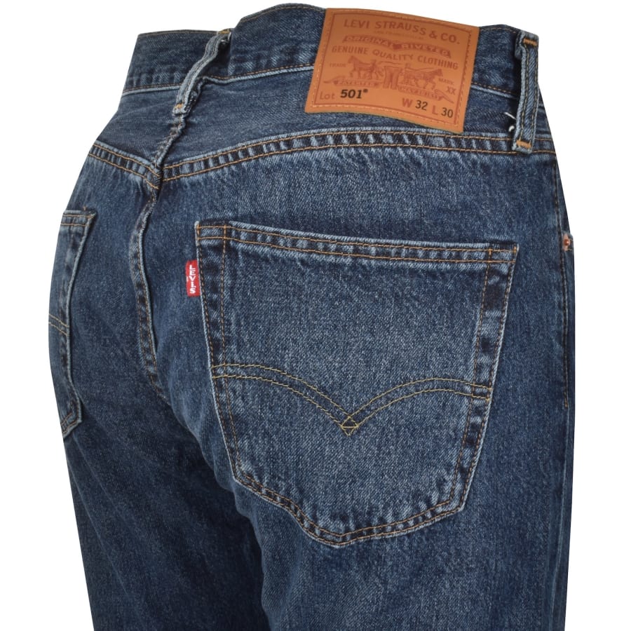 Image number 4 for Levis 501 Original Jeans Mid Wash Blue