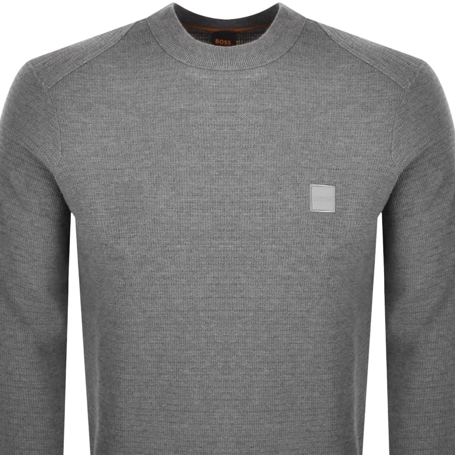 Image number 2 for BOSS Anion Knit Jumper Grey