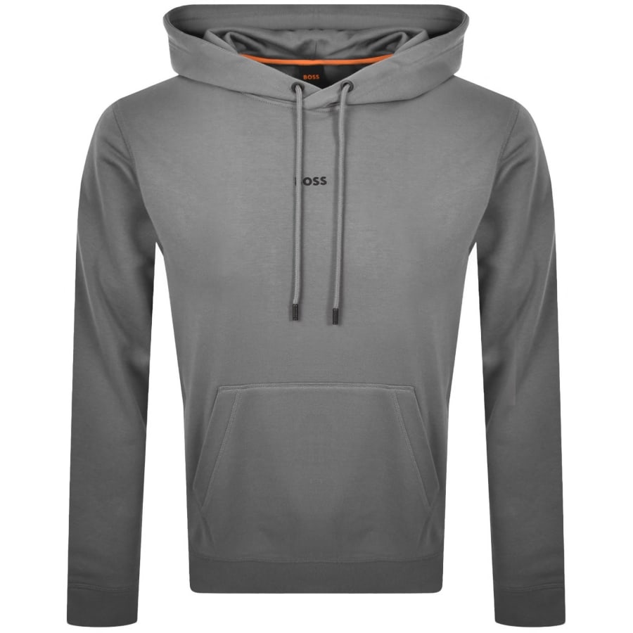 Image number 1 for BOSS Wesmall Pullover Hoodie Grey