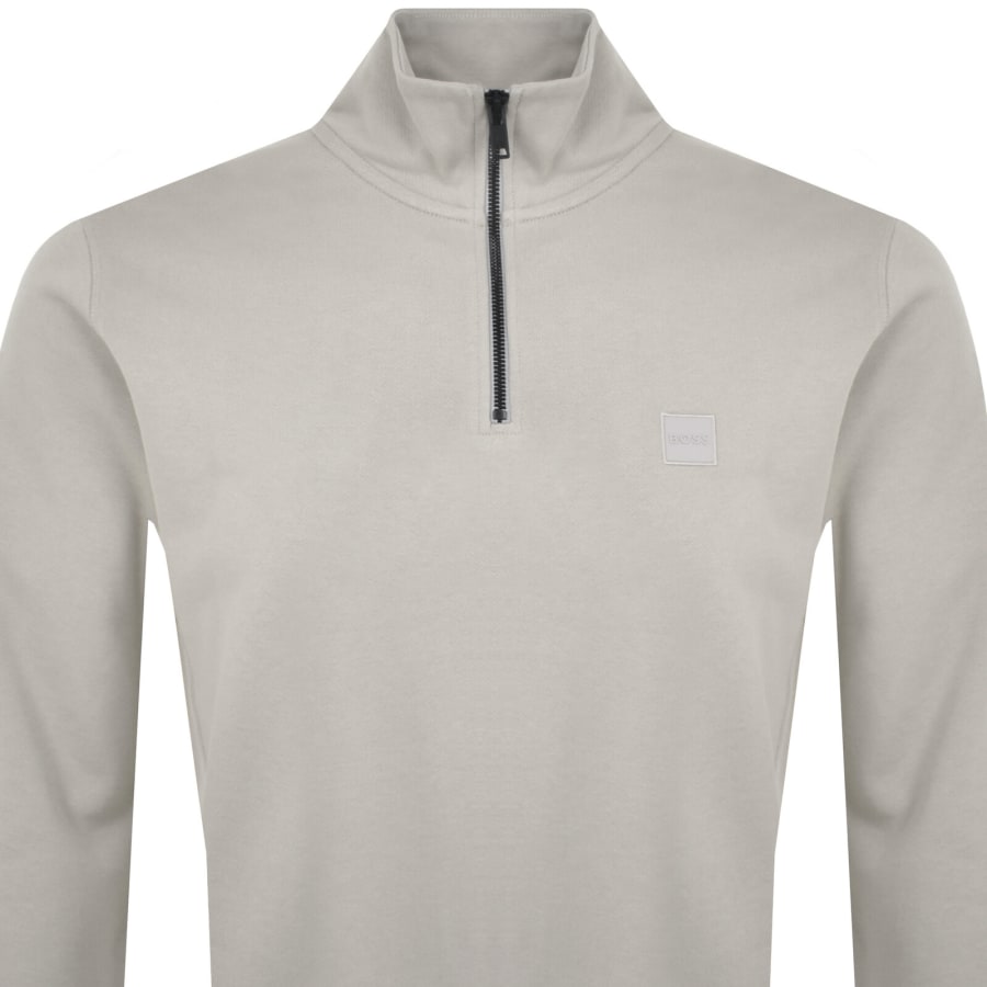 Image number 2 for BOSS Zetrust Quarter Zip Sweatshirt Beige