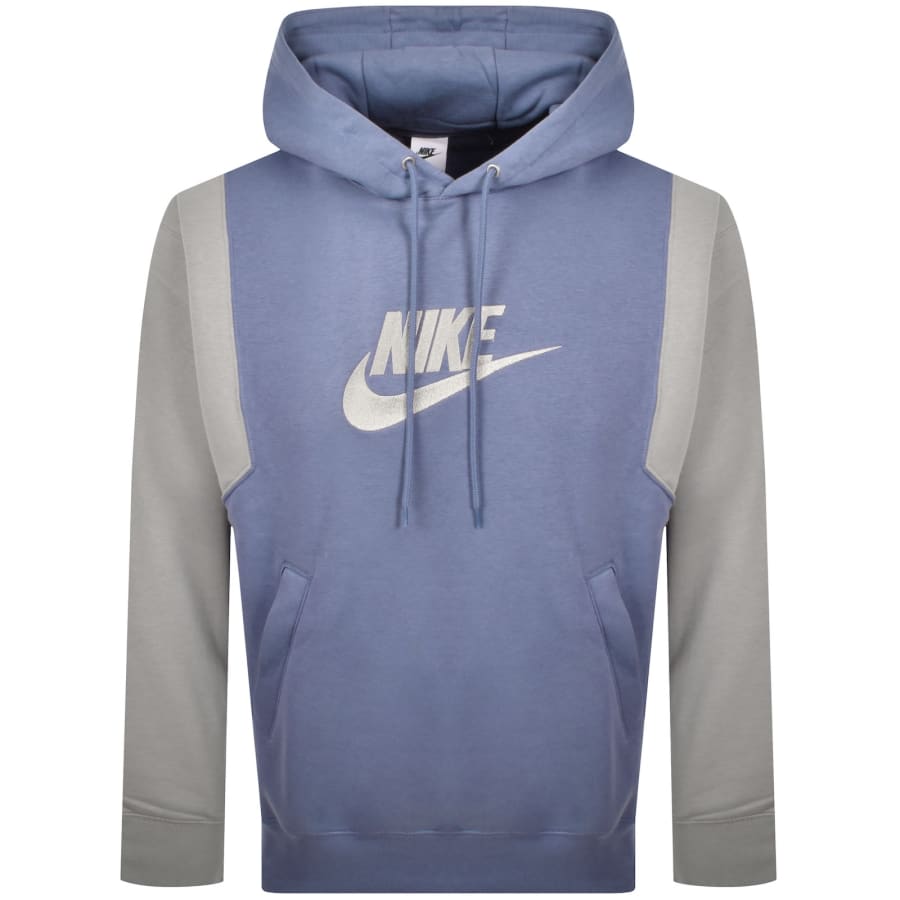 Image number 1 for Nike Colour Block Hoodie Blue