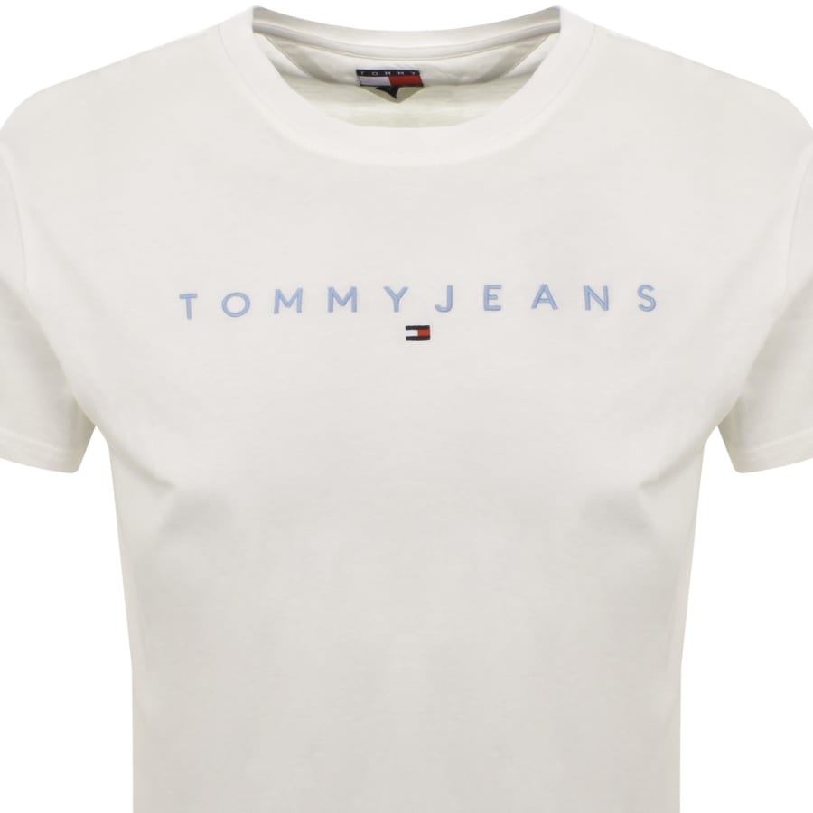 Image number 2 for Tommy Jeans Linear Logo T Shirt White