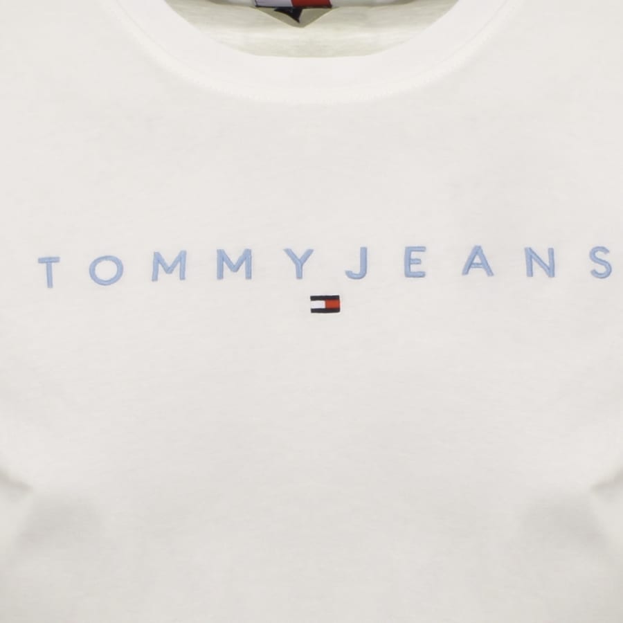 Image number 3 for Tommy Jeans Linear Logo T Shirt White