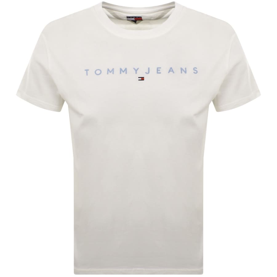 Image number 1 for Tommy Jeans Linear Logo T Shirt White