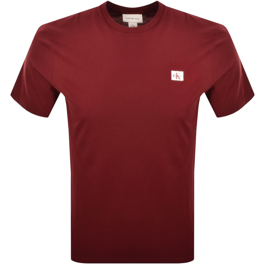 Image number 1 for Calvin Klein Jeans Badge T Shirt Red