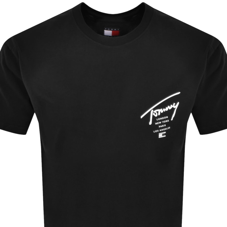 Image number 3 for Tommy Jeans Sign City T Shirt Black