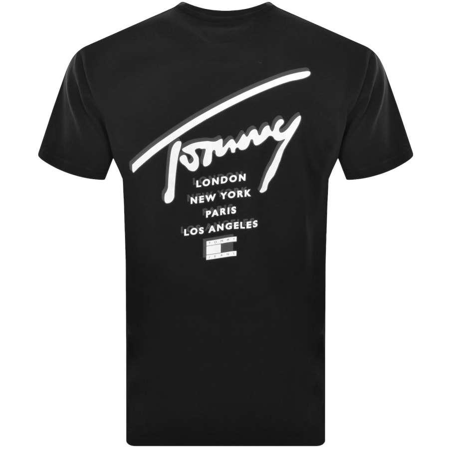 Image number 5 for Tommy Jeans Sign City T Shirt Black