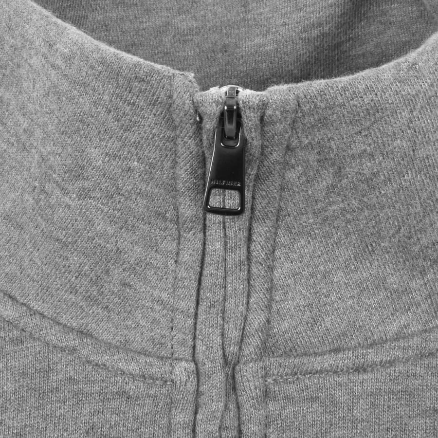 Image number 4 for Tommy Hilfiger Lounge Half Zip Sweatshirt Grey