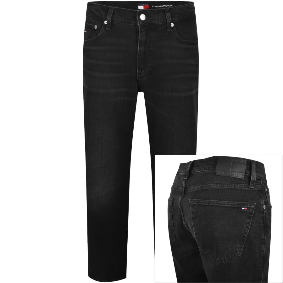Image number 1 for Tommy Jeans Ryan Slim Straight Jeans Black