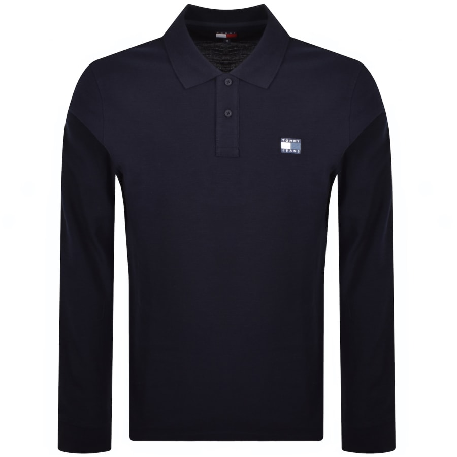 Image number 1 for Tommy Jeans Badge Polo T Shirt Navy