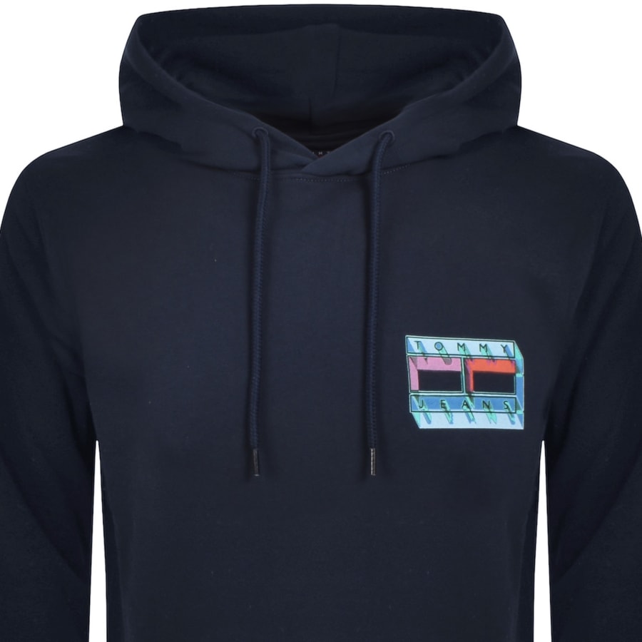 Image number 3 for Tommy Jeans Essential Flag Logo Hoodie Navy