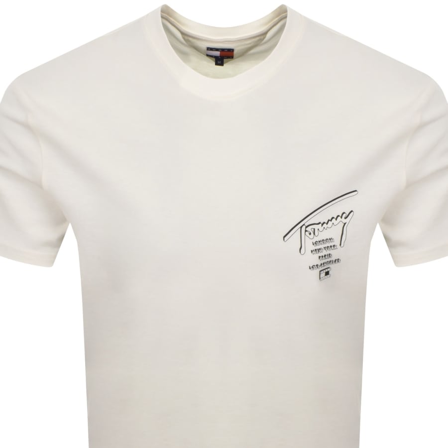 Image number 3 for Tommy Jeans Sign City T Shirt White