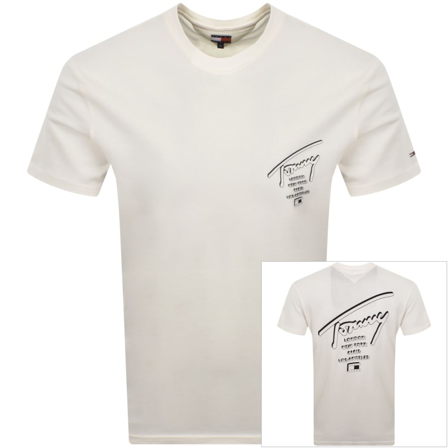 Image number 1 for Tommy Jeans Sign City T Shirt White