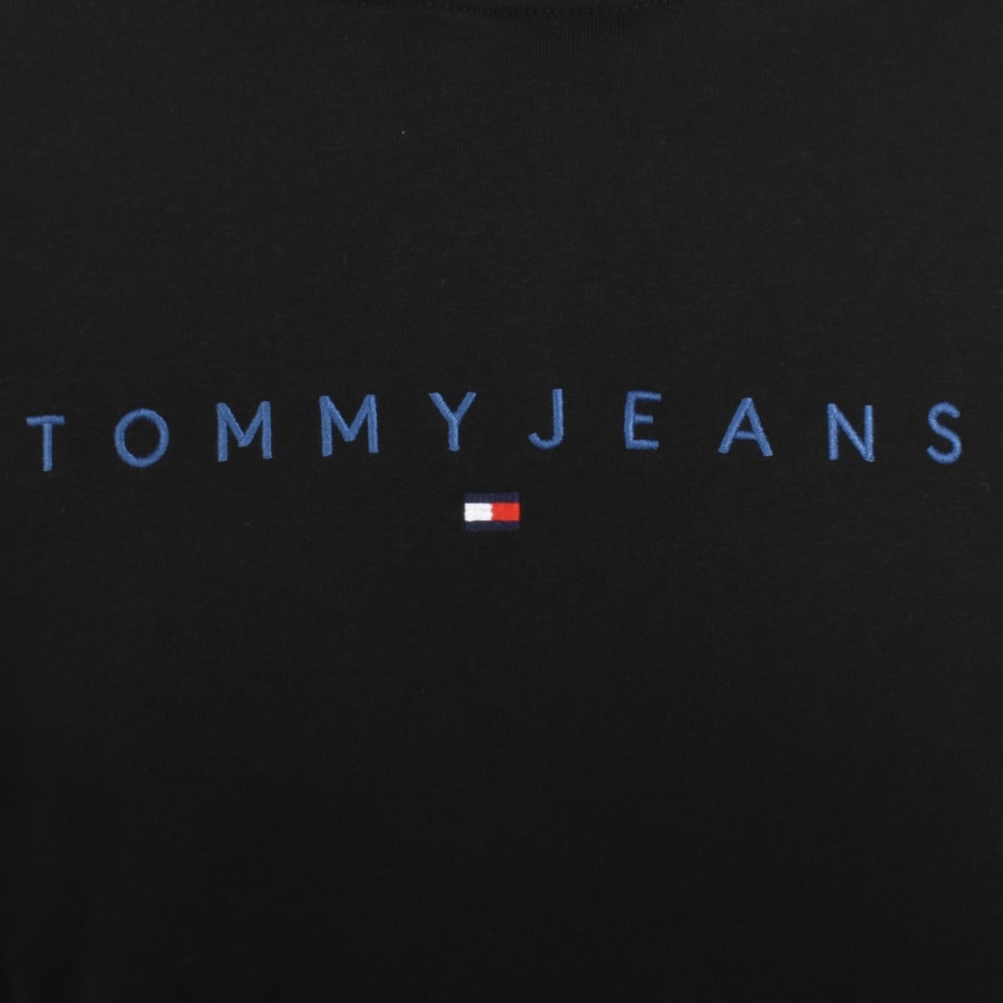 Image number 3 for Tommy Jeans Linear Flag Logo Hoodie Black