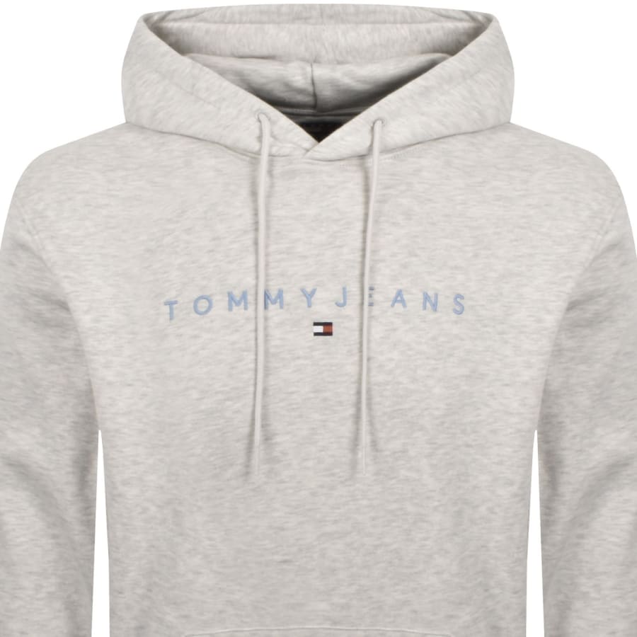 Image number 2 for Tommy Jeans Linear Flag Logo Hoodie Grey