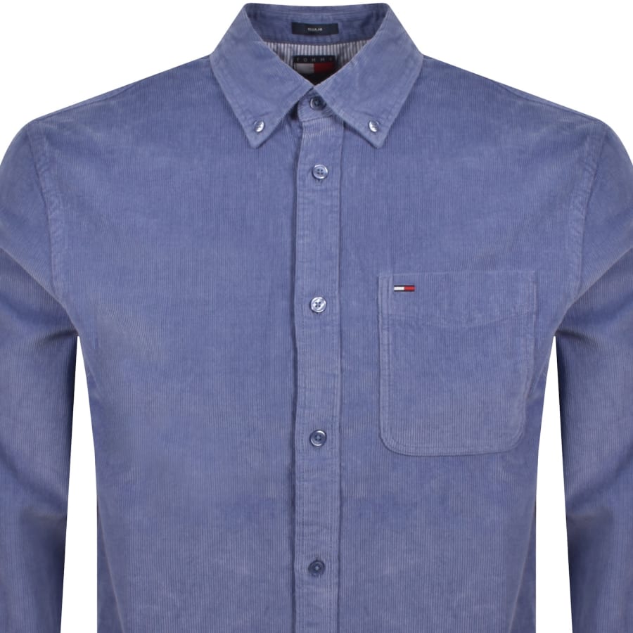 Image number 2 for Tommy Jeans Corduroy Shirt Soft Sapphire Blue