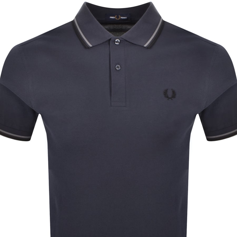Image number 2 for Fred Perry Twin Tipped Polo Dark Airforce Navy