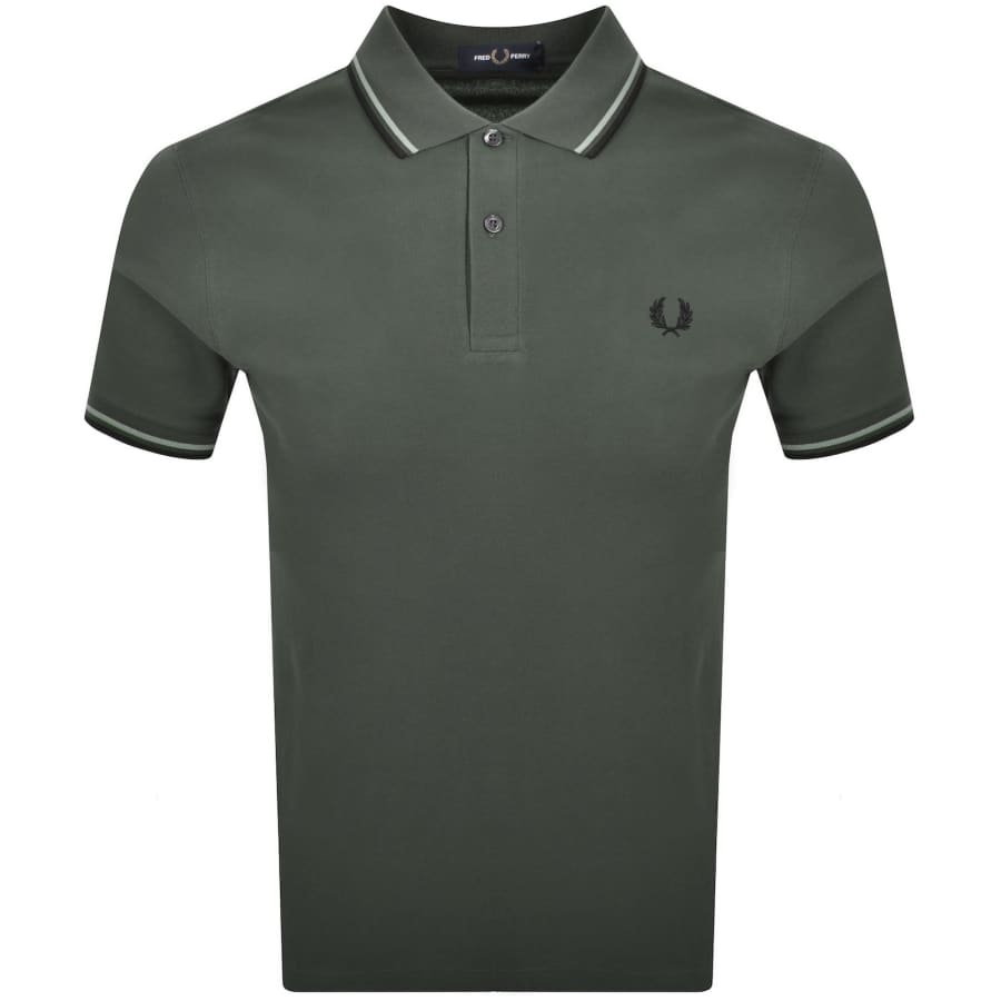 Image number 1 for Fred Perry Twin Tipped Polo Field Green