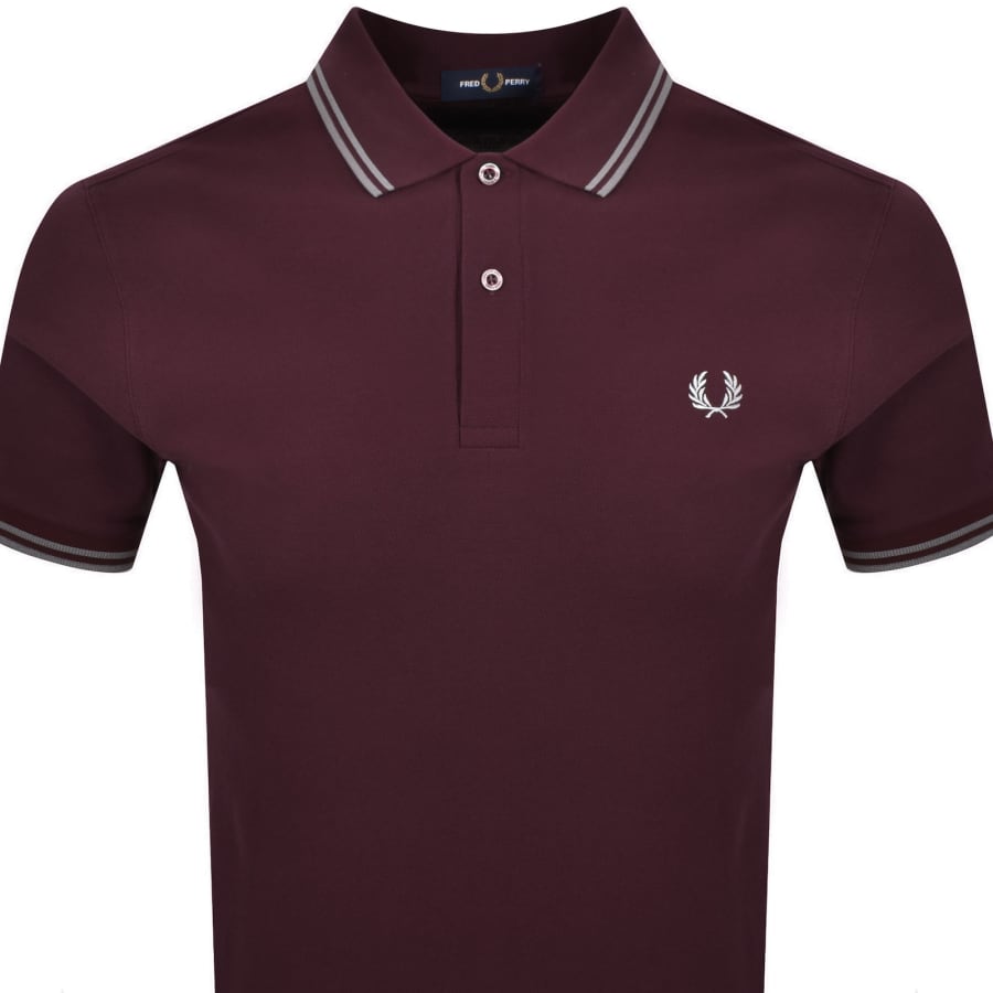 Image number 2 for Fred Perry Twin Tipped Polo Oxblood