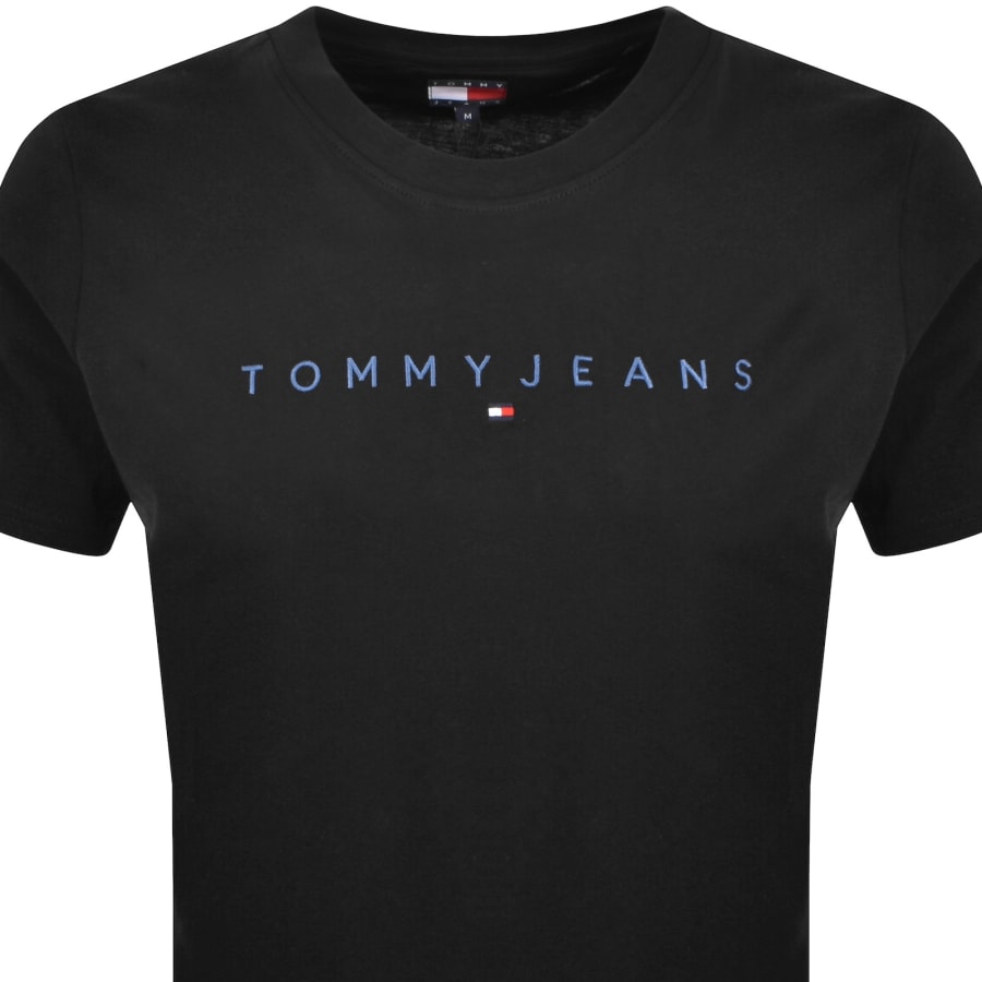 Image number 2 for Tommy Jeans Linear Logo T Shirt Black