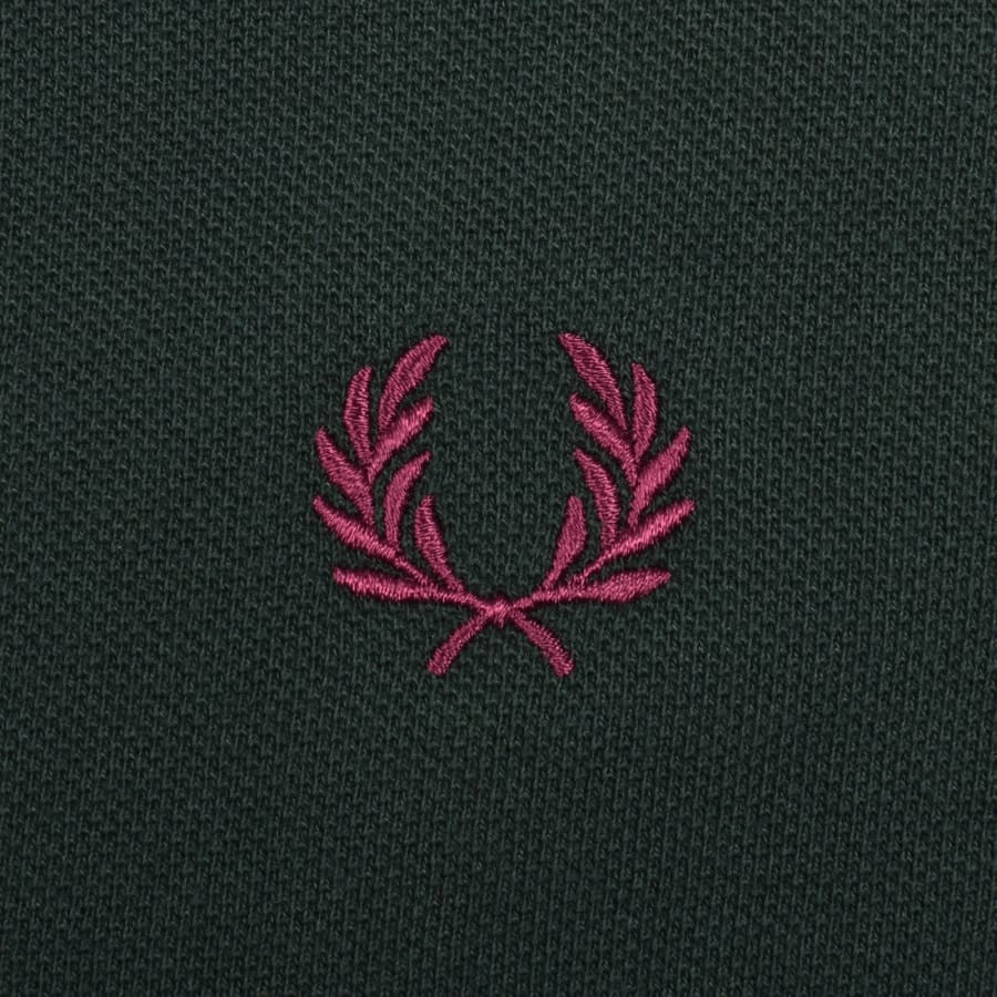 Image number 3 for Fred Perry Long Sleeved Pique Polo T Shirt Green