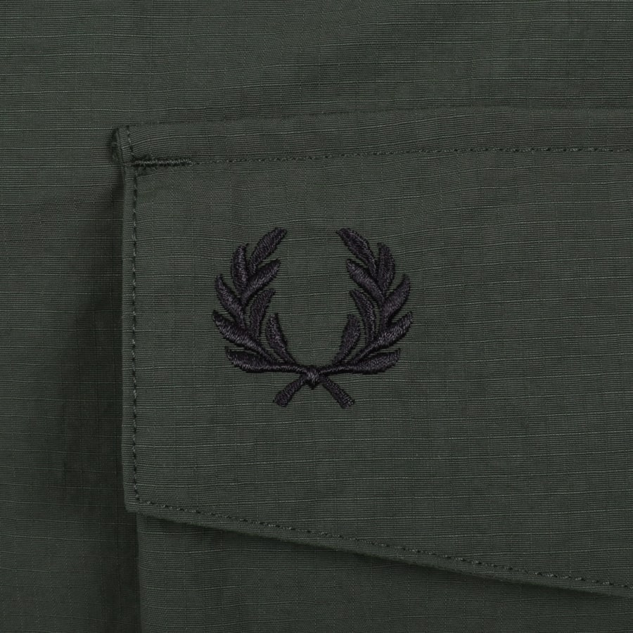 Image number 4 for Fred Perry Ripstop Pocket Overshirt Green