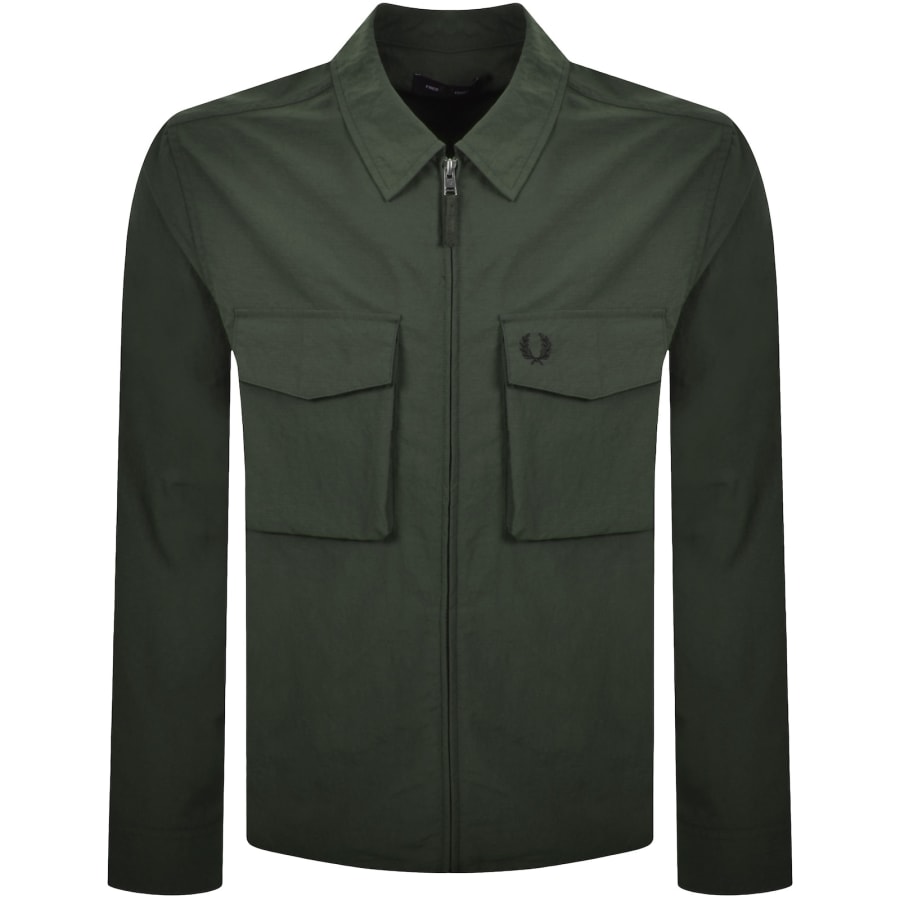 Image number 1 for Fred Perry Ripstop Pocket Overshirt Green