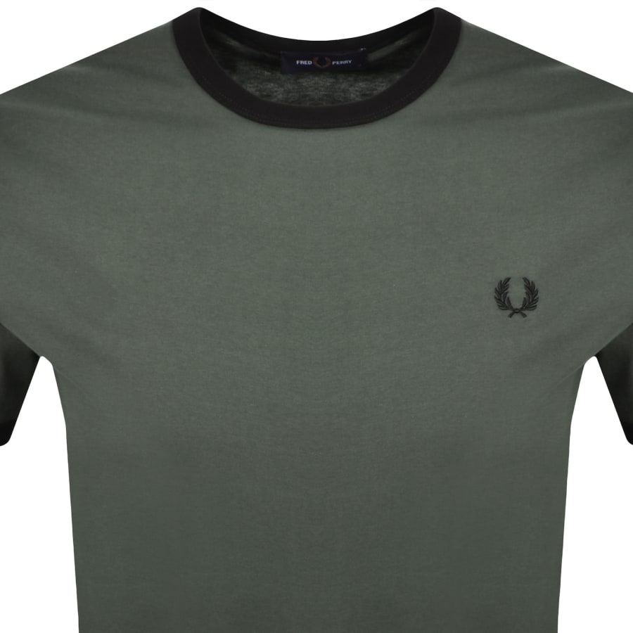 Image number 2 for Fred Perry Ringer T Shirt Field Green