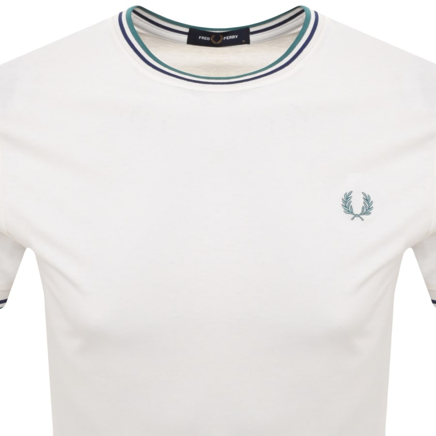 Image number 2 for Fred Perry Twin Tipped T Shirt Snow White