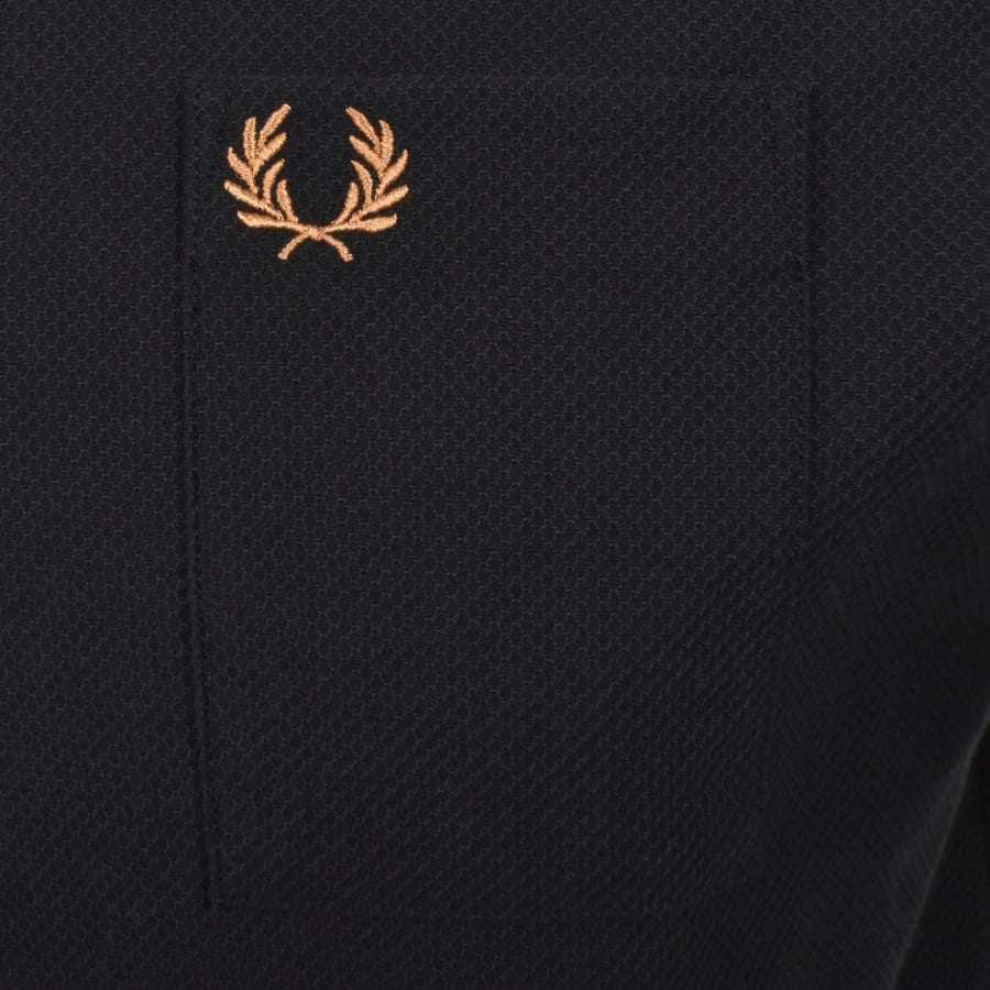 Image number 3 for Fred Perry Pocket Detail Pique T Shirt Black
