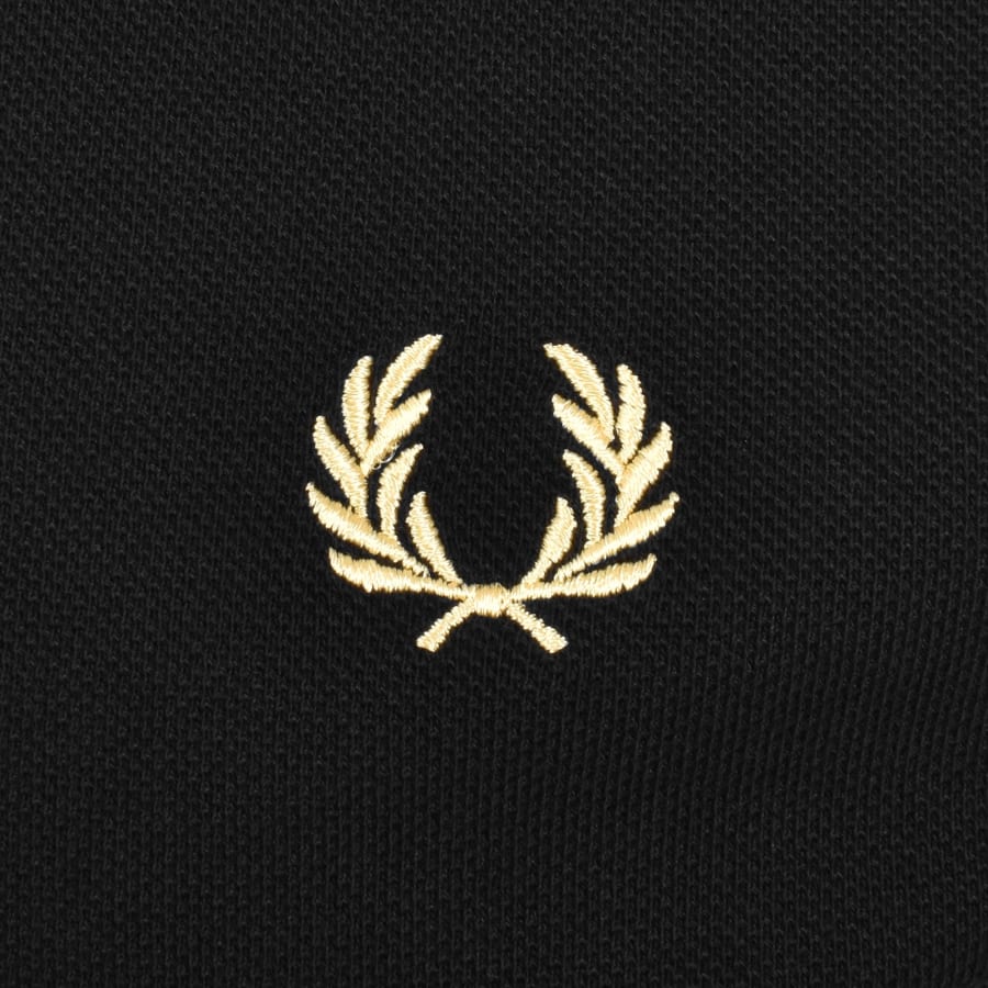 Image number 3 for Fred Perry Tape Polo T Shirt Black