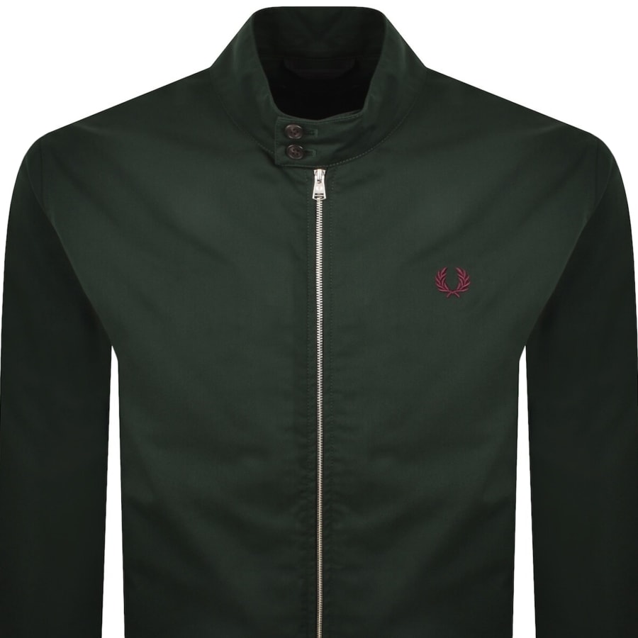 Image number 2 for Fred Perry Twill Harrington Jacket Green