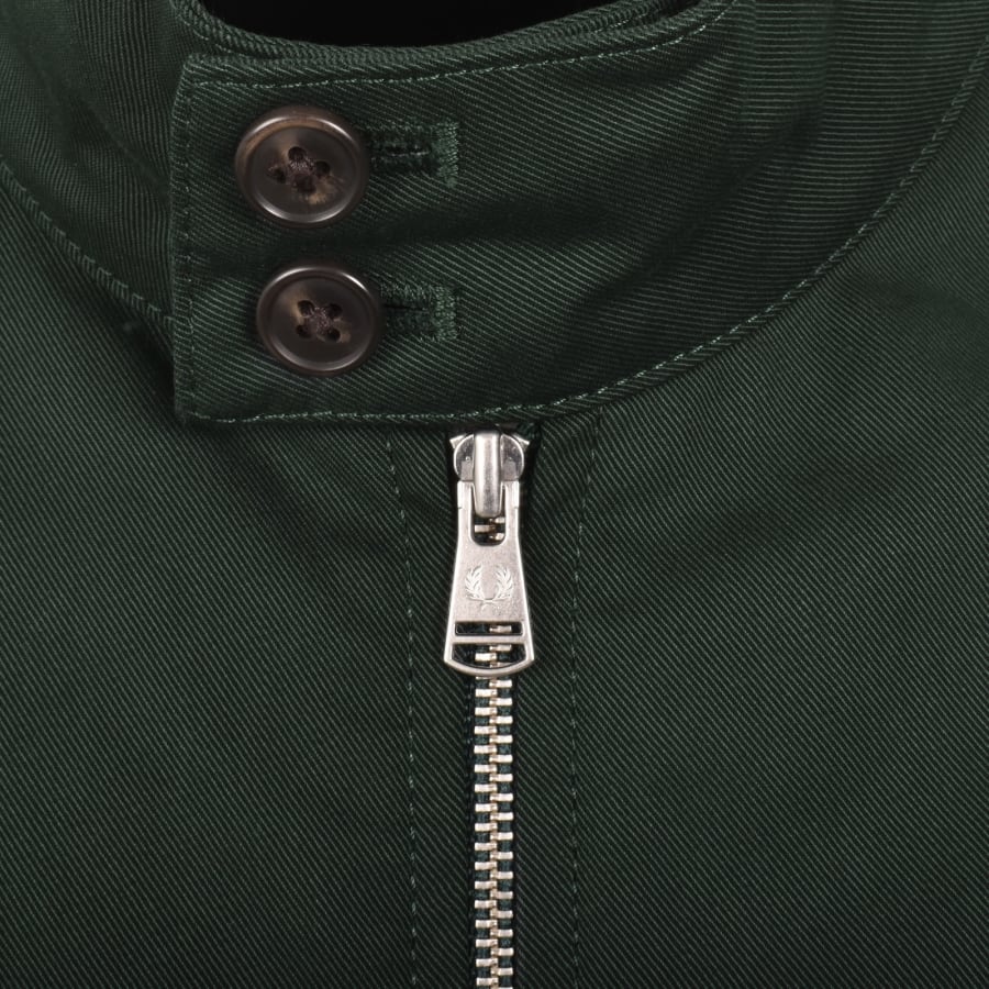 Image number 4 for Fred Perry Twill Harrington Jacket Green
