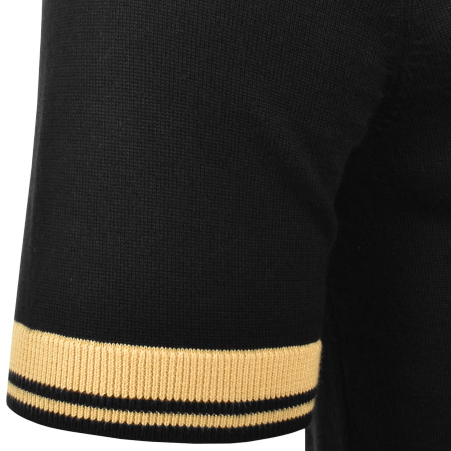 Image number 5 for Fred Perry Tipped Knit Polo T Shirt Black
