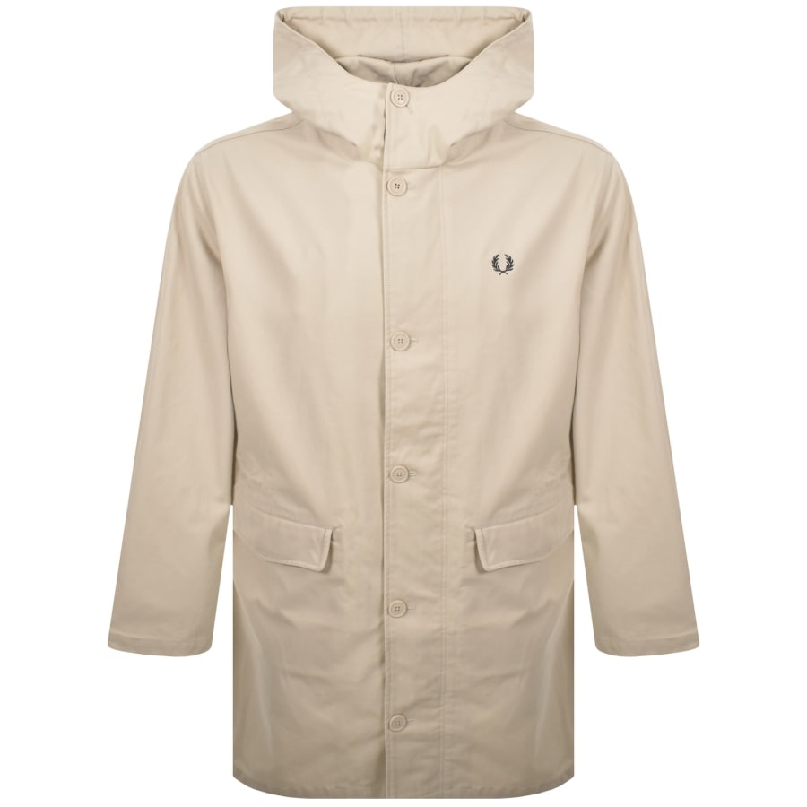 Image number 1 for Fred Perry Groundsman Parka Jacket Beige
