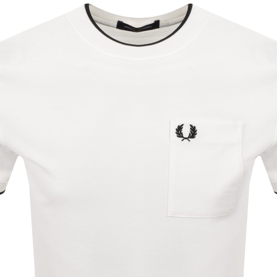 Image number 2 for Fred Perry Pocket Detail Pique T Shirt White