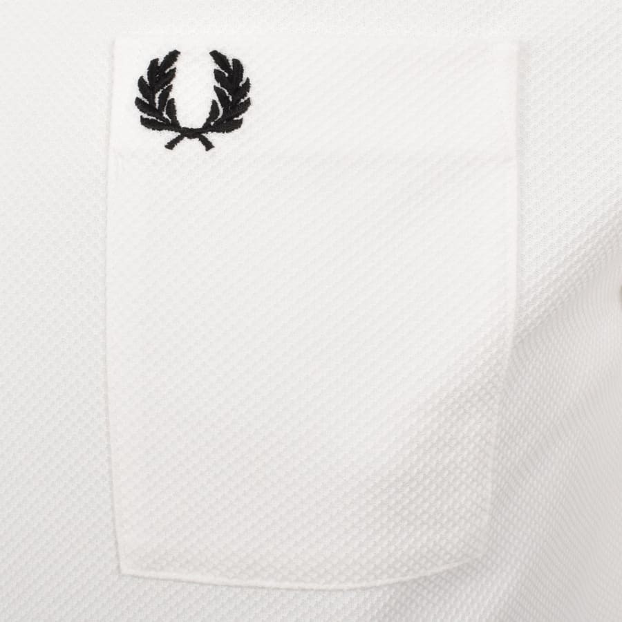 Image number 3 for Fred Perry Pocket Detail Pique T Shirt White