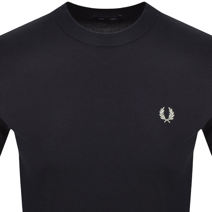Image number 2 for Fred Perry Cotton Knit T Shirt Navy