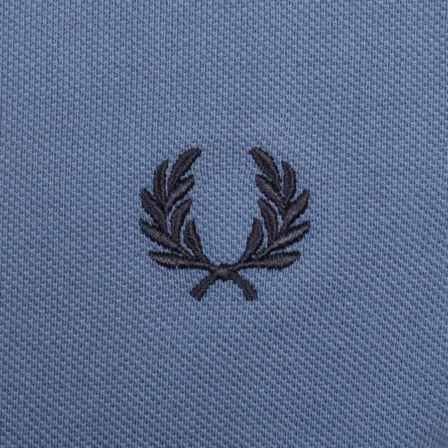 Image number 3 for Fred Perry Long Sleeved Polo T Shirt Blue