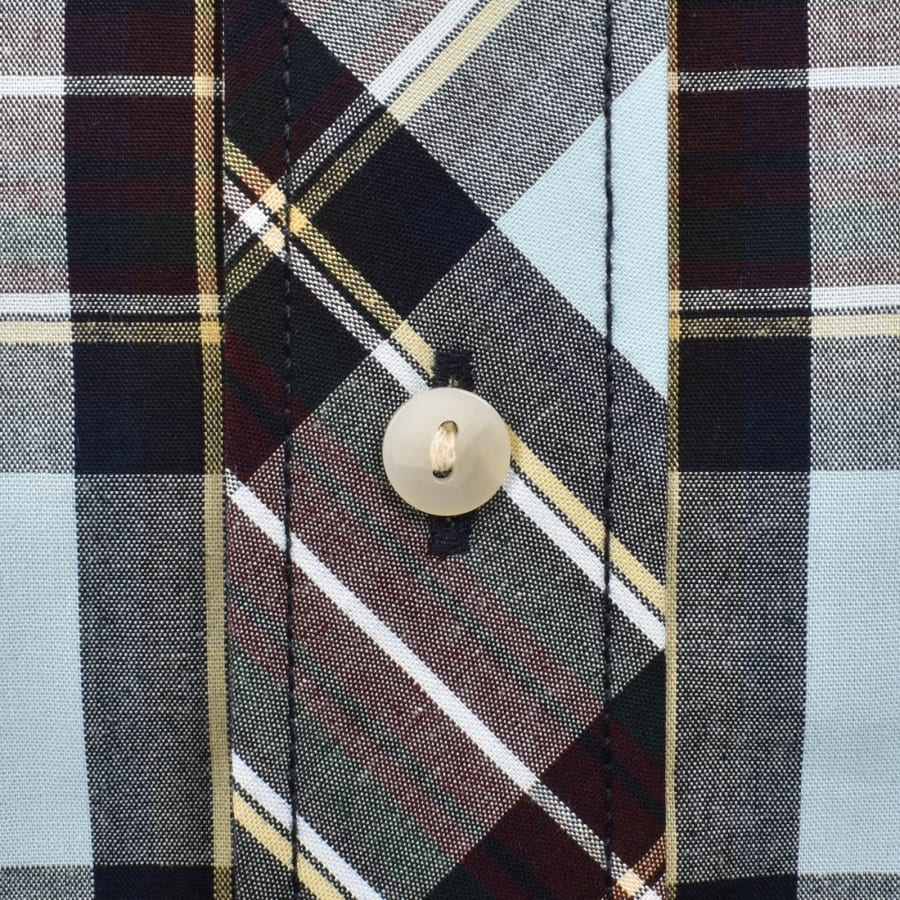 Image number 5 for Fred Perry Long Sleeve Tartan Shirt Blue