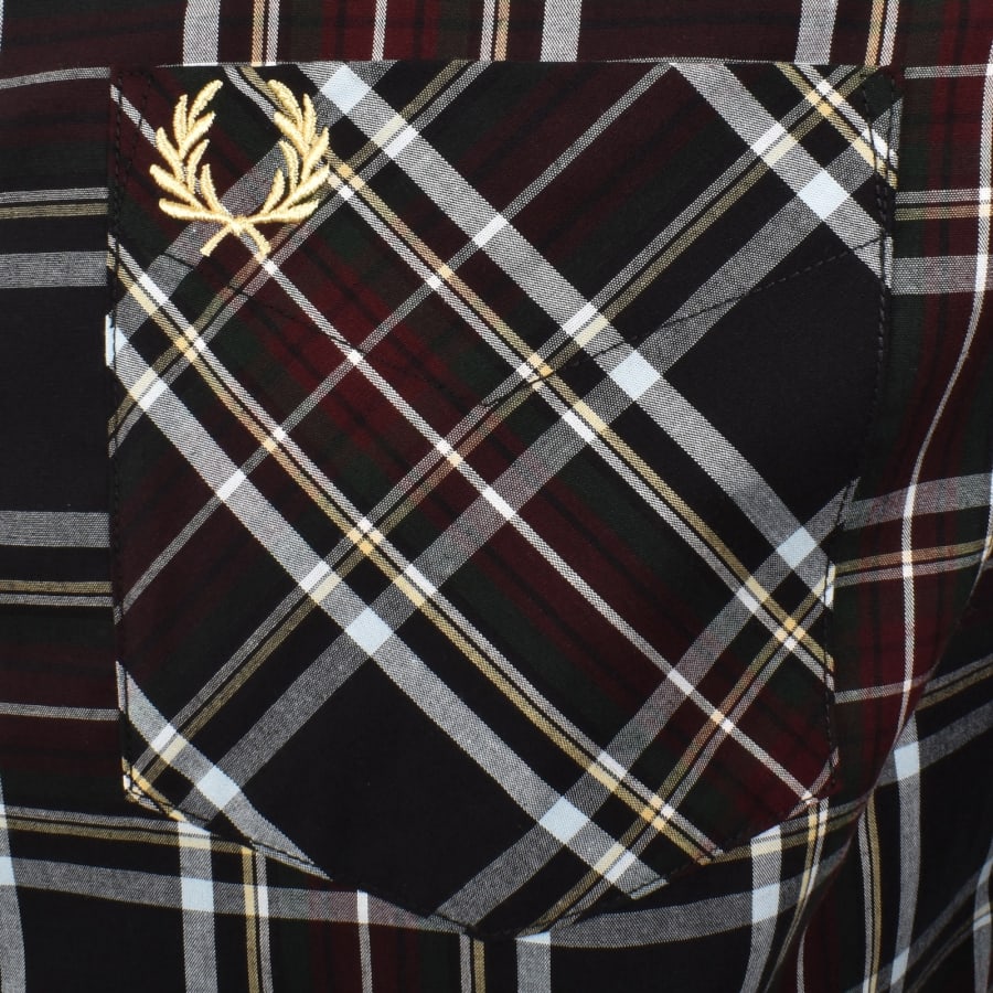 Image number 3 for Fred Perry Long Sleeve Tartan Shirt Black
